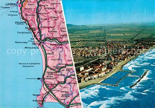 AK / Ansichtskarte San_Vincenzo_Toscana Gebietskarte Fliegeraufnahme San_Vincenzo_Toscana