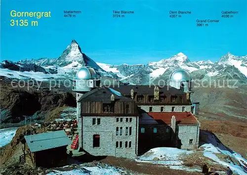 AK / Ansichtskarte Gornergrat_Zermatt mit Matterhorn und Gornergrat Hotel Gornergrat Zermatt