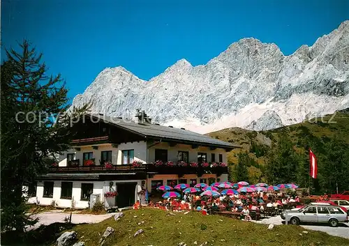 AK / Ansichtskarte Ramsau_Dachstein_Steiermark Gasthof Hunerkogel Terrasse Ramsau_Dachstein