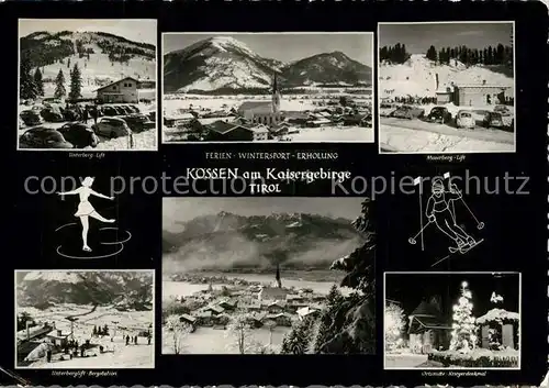 AK / Ansichtskarte Koessen_Tirol Unterberg Lift Bergstation Moserberg Lift Kriegerdenkmal Koessen Tirol