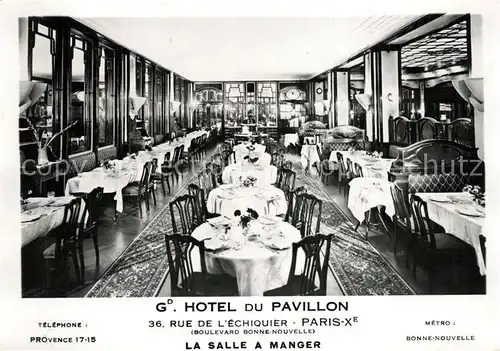 AK / Ansichtskarte Paris Grand Hotel du Pavillon La Salla a Manger Paris