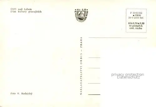 AK / Ansichtskarte Usti_nad_Labem Dum kultury pracujicich Usti_nad_Labem