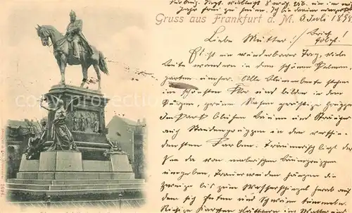 AK / Ansichtskarte Frankfurt_Main Kaiser Wilhelm Denkmal Reiterstandbild Deutsche Reichspost Frankfurt Main