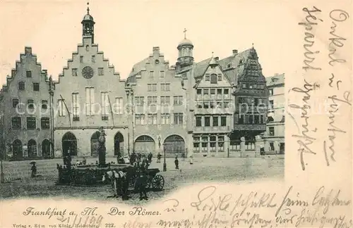 AK / Ansichtskarte Frankfurt_Main Der Roemer Platz Gerechtigkeitsbrunnen Giebelhaeuser Altstadt Frankfurt Main