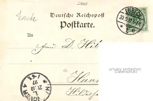 AK / Ansichtskarte Luebeck Hospital Hafen Rathaus Platz Kirche Wappen Deutsche Reichspost Luebeck