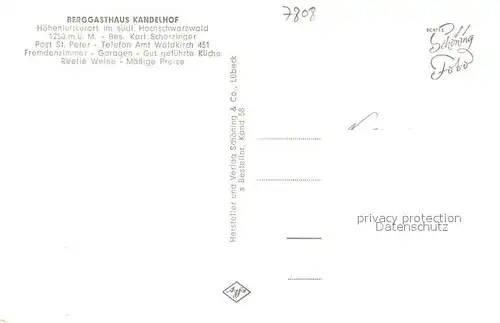 AK / Ansichtskarte Waldkirch_Breisgau Berggasthaus Kandelhof Aussichtskanzel Bergkapelle Glottertal St Peter Simonswaeldertal St Maergen Schwarwald Fliegeraufnahme Waldkirch Breisgau