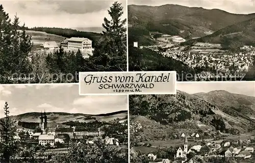 AK / Ansichtskarte Waldkirch_Breisgau Berghotel Kandel Landschaftspanorama Schwarzwald St Peter Glottertal Waldkirch Breisgau