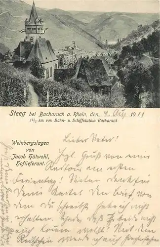 AK / Ansichtskarte Steeg_Bacharach Panorama Blick von den Weinbergen Steeg Bacharach