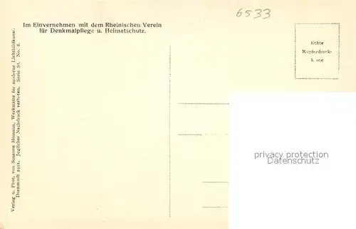 AK / Ansichtskarte Bacharach_Rhein Post Kupferdruck Bacharach Rhein