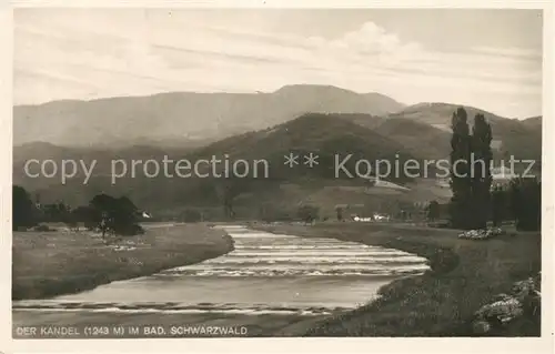AK / Ansichtskarte Waldkirch_Breisgau Landschaftspanorama Elz Blick zum Kandel Schwarzwald Waldkirch Breisgau