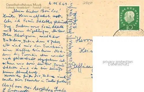 AK / Ansichtskarte Israelsdorf Gesellschaftshaus Muuss Restaurant Gartenterrasse Israelsdorf