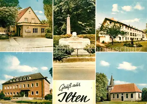 AK / Ansichtskarte Ilten_Han Gaststaette Denkmal Gebaeude Kirche Ilten_Han