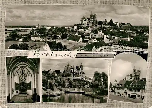 AK / Ansichtskarte Breisach_Rhein Stadtpanorama Marktplatz Muensterberg St Stephansmuenster Innenansicht Breisach Rhein