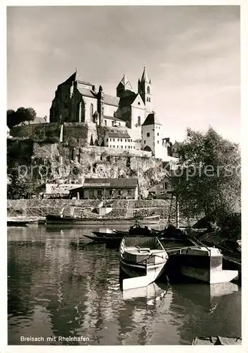 AK / Ansichtskarte Breisach_Rhein Rheinhafen Blick zum Muenster Breisach Rhein