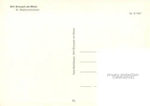 AK / Ansichtskarte Breisach_Rhein St. Stephansmuenster unter Beleuchtung Nachtaufnahme Breisach Rhein