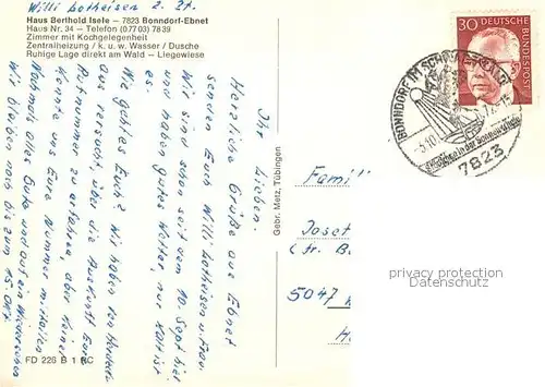 AK / Ansichtskarte Ebnet_Bonndorf Gaestehaus Pension Haus Berthold Isele Gastraum Kamin Ebnet Bonndorf