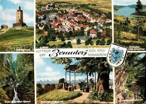 AK / Ansichtskarte Bonndorf_Schwarzwald Feldbergturm Lotenbachklamm Blick vom Lindenbuck Alpenkette Wutachschlucht Schluchsee Fliegeraufnahme Bonndorf Schwarzwald