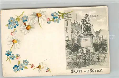 AK / Ansichtskarte Luebeck Geibeldenkmal Blumen Luebeck