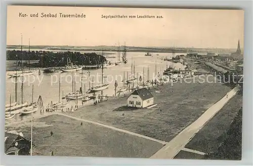 AK / Ansichtskarte Travemuende_Ostseebad Segelyachthafen vom Leuchtturm aus gesehen Travemuende_Ostseebad
