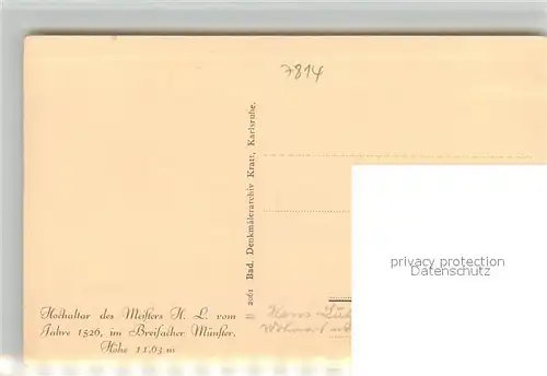 AK / Ansichtskarte Breisach_Rhein Muenster Hochaltar 16. Jhdt. Breisach Rhein