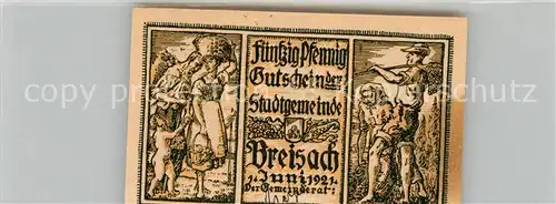 AK / Ansichtskarte Breisach_Rhein Muenster Fuenfzig Pfenning Gutschein Breisach Rhein