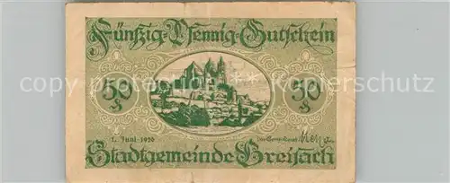 AK / Ansichtskarte Breisach_Rhein Muenster Fuenfzig Pfenning Gutschein Breisach Rhein