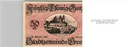 AK / Ansichtskarte Breisach_Rhein Muenster Fuenfzig Pfenning Gutschein Breisach Rhein