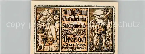 AK / Ansichtskarte Breisach_Rhein Fuenfzig Pfenning Gutschein Breisach Rhein