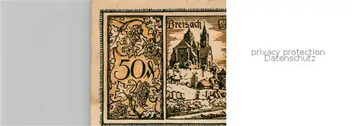 AK / Ansichtskarte Breisach_Rhein Fuenfzig Pfenning Gutschein Breisach Rhein