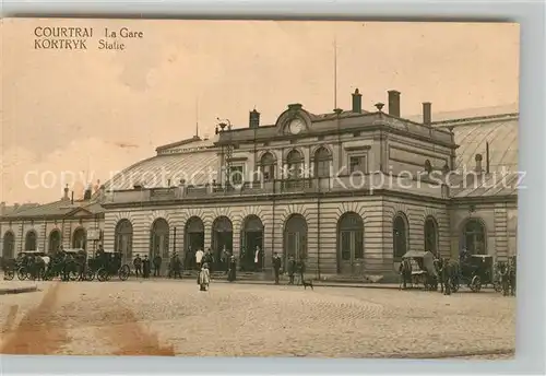 AK / Ansichtskarte Courtrai_Flandre La Gare Bahnhof Courtrai_Flandre