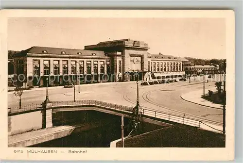 AK / Ansichtskarte Muelhausen_Elsass Bahnhof Muelhausen Elsass