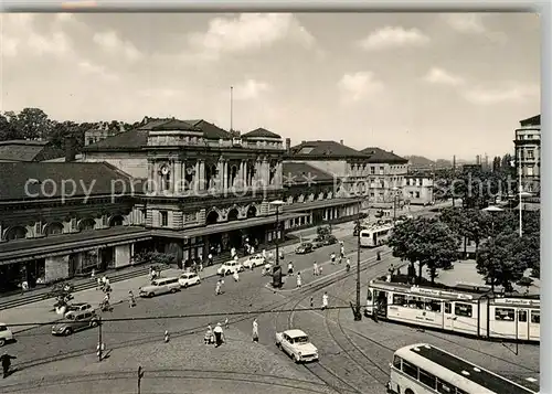 AK / Ansichtskarte Mainz_Rhein Hauptbahnhof Strassenbahn Mainz Rhein