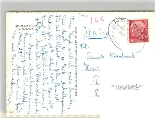 AK / Ansichtskarte Koeln_Rhein Hauptbahnhof Koeln_Rhein