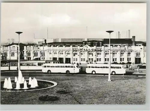AK / Ansichtskarte Rostock_Mecklenburg Vorpommern Hauptbahnhof Wasserspiele Rostock