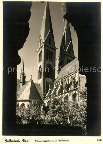 AK / Ansichtskarte Halberstadt Dom Kreuzganggarten Halberstadt