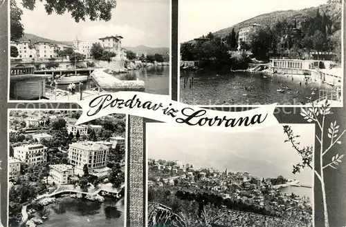 AK / Ansichtskarte Lovrana Freibad Fliegeraufnahme Lovrana