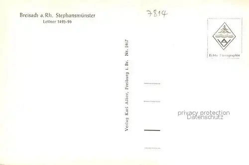AK / Ansichtskarte Breisach_Rhein St Stephansmuenster Lettner 15. Jhdt. Breisach Rhein