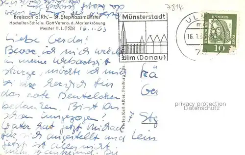 AK / Ansichtskarte Breisach_Rhein St Stephansmuenster Hochaltar Schrein Breisach Rhein