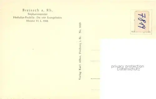 AK / Ansichtskarte Breisach_Rhein St Stephansmuenster Hochaltar Predella Die vier Evangelisten Meister H. L. 16. Jhdt. Breisach Rhein