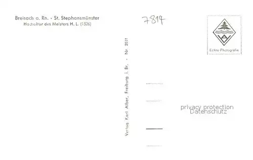 AK / Ansichtskarte Breisach_Rhein St Stephansmuenster Hochaltar des Meisters H. L. 16. Jhdt. Breisach Rhein