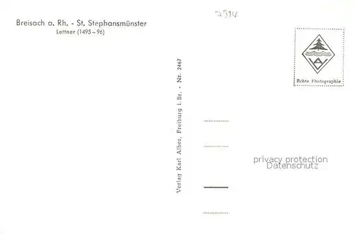 AK / Ansichtskarte Breisach_Rhein St Stephansmuenster Lettner 15. Jhdt. Breisach Rhein