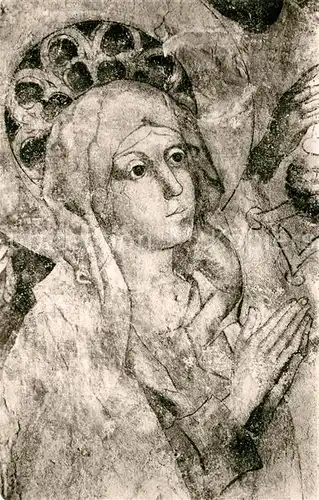 AK / Ansichtskarte Breisach_Rhein St Stephansmuenster Maria Ausschnitt aus Wandmalereien der Westhalle von Martin Schongauer Breisach Rhein