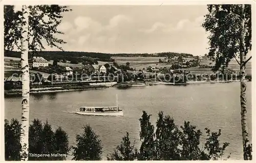 AK / Ansichtskarte Dippoldiswalde_Osterzgebirge Talsperre Malter Dampfer Dippoldiswalde