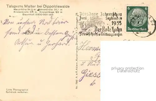 AK / Ansichtskarte Dippoldiswalde_Osterzgebirge Talsperre Malter Dampfer Dippoldiswalde