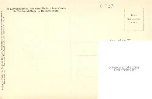 AK / Ansichtskarte Bacharach_Rhein Posthof mit Wendeltreppe Fachwerkhaus Rheinischer Verein fuer Denkmalpflege und Heimatschutz Serie 50 No. 2 Bacharach Rhein