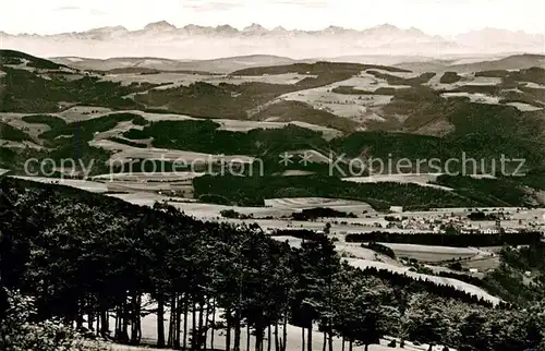 AK / Ansichtskarte Waldkirch_Breisgau Berghotel Kandel Landschaftspanorama Alpenkette Waldkirch Breisgau