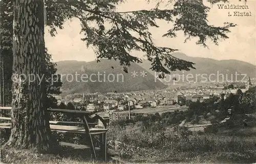 AK / Ansichtskarte Waldkirch_Breisgau Panorama Elztal Schwarzwald Ruhebank Waldkirch Breisgau