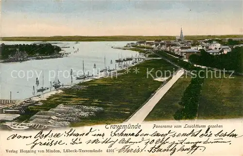 AK / Ansichtskarte Travemuende_Ostseebad Panorama vom Leuchtturm gesehen Travemuende_Ostseebad