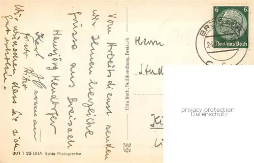 AK / Ansichtskarte Breisach_Rhein Uferpartie am Rhein Schiffsbruecke Muensterberg St Stephansmuenster Breisach Rhein