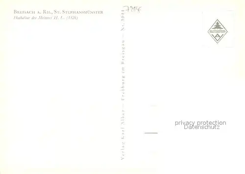 AK / Ansichtskarte Breisach_Rhein St Stephansmuenster Hochaltar des Meisters H. L. 16. Jhdt. Breisach Rhein